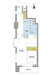アドリーム東麻布 1LDKの間取り