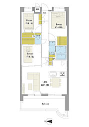 日神パレステージ三鷹II 3LDKの間取り