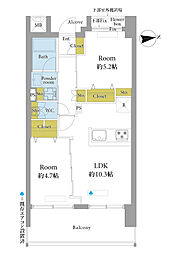 ダイアパレス池袋 2LDKの間取り