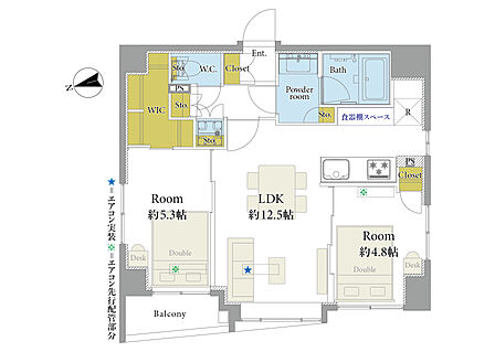 2LDK 間取り