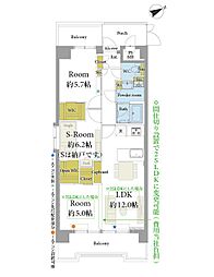 モナーク立川 2SLDKの間取図画像