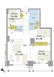 オープンレジデンシア小石川播磨坂 2SLDKの間取図画像