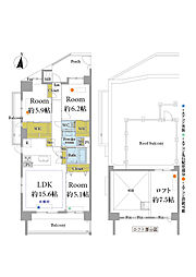 コスモ西日暮里ロイヤルフォルム 3LDKの間取図画像