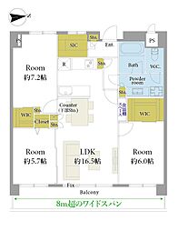 メゾン三鷹 3LDKの間取図画像