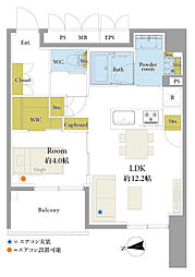 アクシア新宿御苑 1LDKの間取図画像