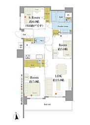 クリオ船橋法典 2SLDKの間取図画像
