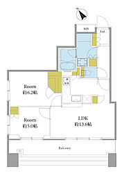 シティタワー池袋 2LDKの間取図画像