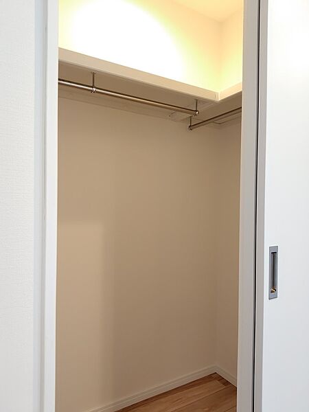 奥行のある収納スペースには洋服はもちろん季節ものもしまえます。