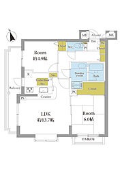 グランヴェール高円寺WEST 2LDKの間取図画像