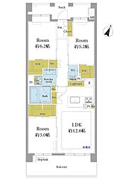 コスモハイセレサ川口本町 3LDKの間取図画像
