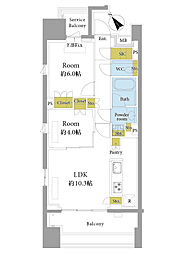 クレヴィア池袋East 2LDKの間取図画像