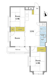 富士見ヶ丘永谷マンション 3LDKの間取図画像