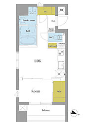 パークウェル秋葉原 1LDKの間取図画像