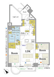 朝日マンション駒場 3LDKの間取図画像