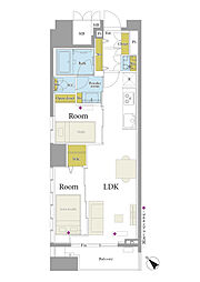 ラ・プラースウエスト 2LDKの間取図画像