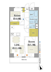エステージ大崎 2LDKの間取図画像