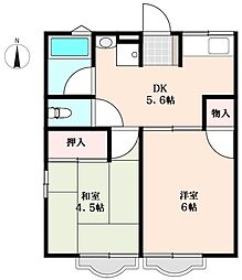 シティハイムラフォーレ 2DKの間取図画像