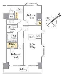 ライズヒル千石 2LDKの間取図画像