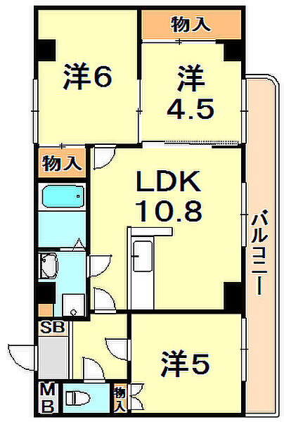 兵庫県神戸市垂水区千鳥が丘２丁目(賃貸マンション3LDK・4階・58.32㎡)の写真 その2