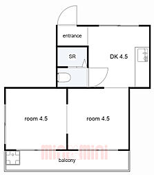 JR東海道・山陽本線 元町駅 徒歩9分の賃貸マンション 5階2DKの間取り