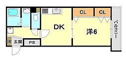 JR東海道・山陽本線 神戸駅 徒歩7分の賃貸マンション 4階1DKの間取り