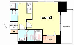 神戸市西神・山手線 湊川公園駅 徒歩6分の賃貸マンション 9階1Kの間取り