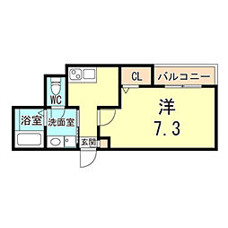 山陽電鉄本線 東須磨駅 徒歩4分の賃貸アパート 2階1Kの間取り