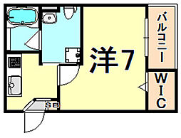 阪急神戸本線 園田駅 徒歩12分の賃貸アパート 1階1Kの間取り