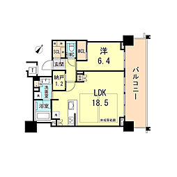 JR東海道・山陽本線 元町駅 徒歩15分の賃貸マンション 22階1LDKの間取り
