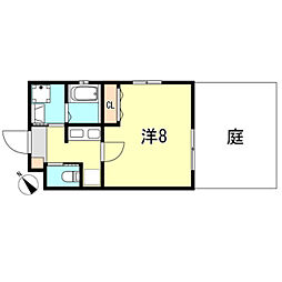 神戸高速東西線 大開駅 徒歩4分の賃貸マンション 1階1Kの間取り