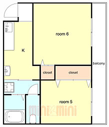 神戸高速東西線 花隈駅 徒歩4分の賃貸マンション 3階2Kの間取り
