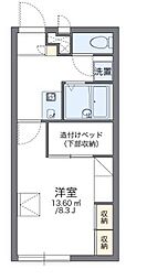 阪神本線 杭瀬駅 徒歩10分の賃貸アパート 1階1Kの間取り