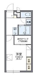 阪神本線 杭瀬駅 徒歩10分の賃貸アパート 2階1Kの間取り