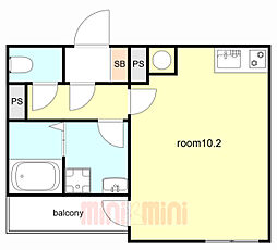 山陽電鉄本線 板宿駅 徒歩17分の賃貸アパート 2階1Kの間取り