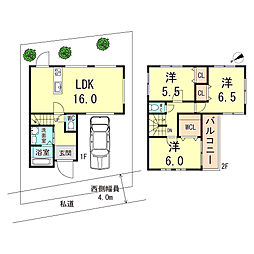 山陽電鉄本線 板宿駅 徒歩17分の賃貸一戸建て 1階3LDKの間取り