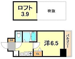神戸市西神・山手線 大倉山駅 徒歩5分の賃貸マンション 5階1Kの間取り