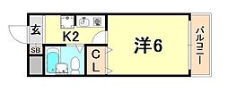 山陽電鉄本線 東須磨駅 徒歩7分の賃貸マンション 3階1Kの間取り