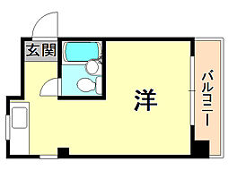 JR東海道・山陽本線 六甲道駅 徒歩3分の賃貸マンション 4階ワンルームの間取り