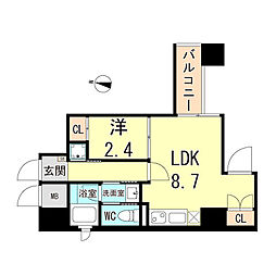 JR東海道・山陽本線 元町駅 徒歩3分の賃貸マンション 5階1DKの間取り
