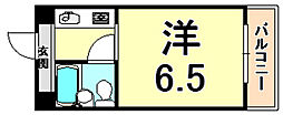 JR東海道・山陽本線 尼崎駅 徒歩3分の賃貸マンション 2階1Kの間取り