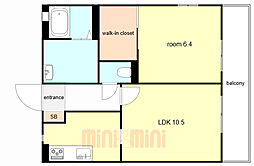 JR東海道・山陽本線 尼崎駅 徒歩9分の賃貸アパート 2階1DKの間取り