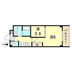 神戸市西神・山手線 長田駅 徒歩7分の賃貸マンション 4階1LDKの間取り