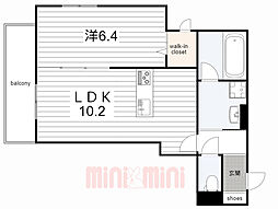 JR東海道・山陽本線 尼崎駅 徒歩11分の賃貸アパート 3階1LDKの間取り