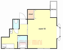 神戸市西神・山手線 板宿駅 徒歩5分の賃貸マンション 3階1DKの間取り