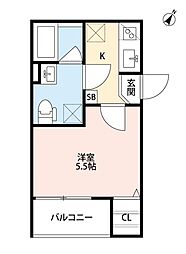 JR東海道・山陽本線 鷹取駅 徒歩4分の賃貸アパート 1階1Kの間取り