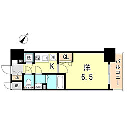 神戸高速東西線 新開地駅 徒歩4分の賃貸マンション 3階1Kの間取り