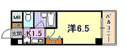 JR東海道・山陽本線 三ノ宮駅 徒歩11分の賃貸マンション 5階1Kの間取り