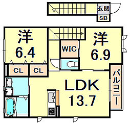 間取図画像 2LDK