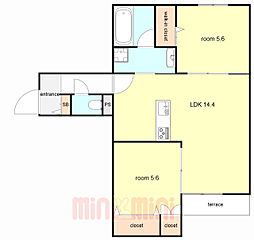 間取図画像 2LDK