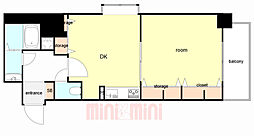 JR東西線 御幣島駅 徒歩3分の賃貸マンション 3階1DKの間取り